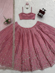 Beautiful Designer Japan Satin Coding Dori With Sequence Work Lehenga Choli