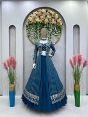 Partywear Stylish Georgette Thread & Sequence Work Lehenga Choli