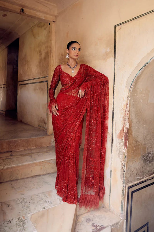 Bollywood Blockbuster Heavy Quality Butterfly Net Saree