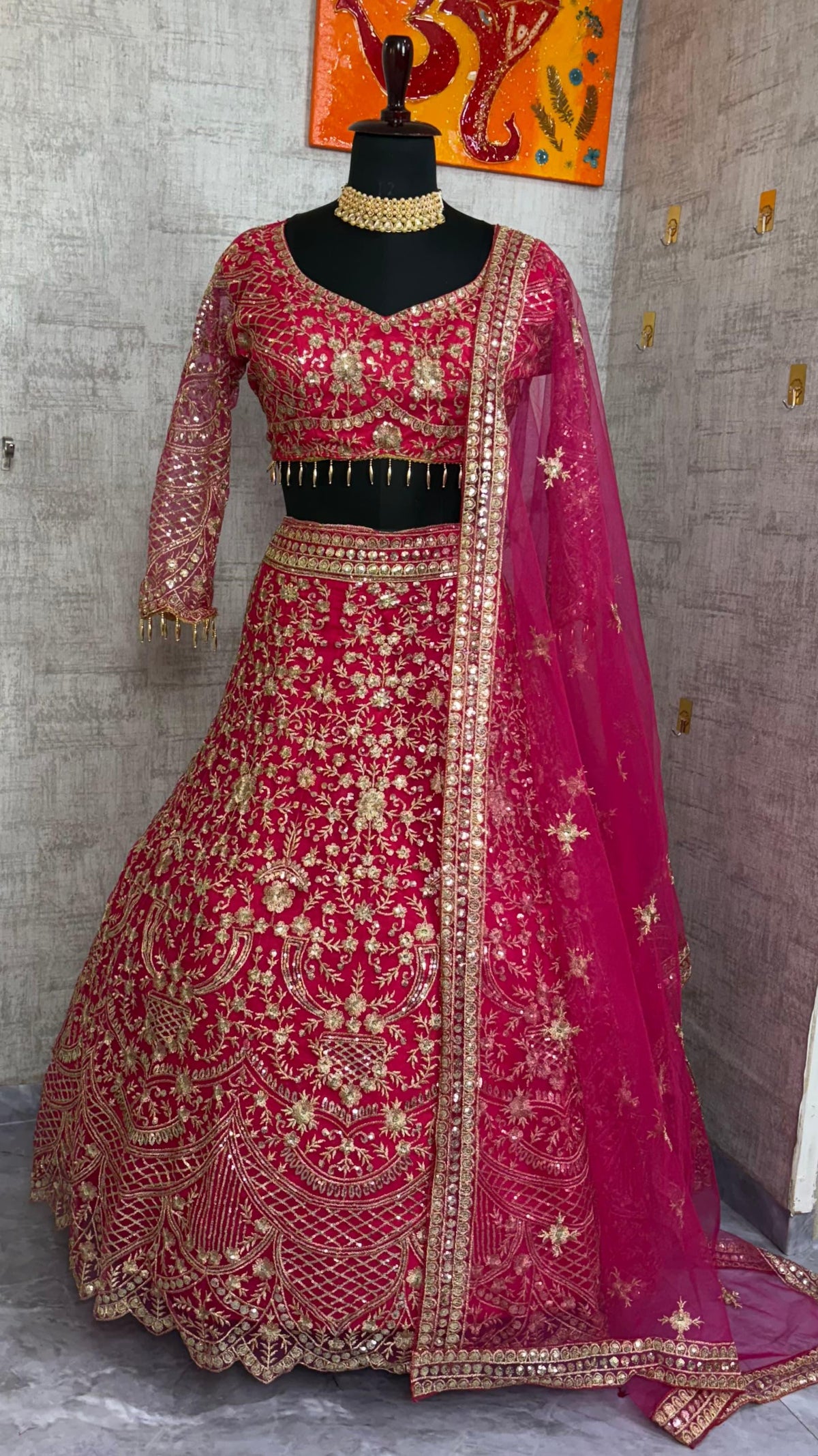 Party-wear Premium Quality Soft Net Embroidery Sequins Work Lehenga Choli
