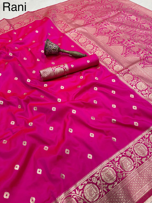 Beautiful Banarasi Silk Gold Zari Weaving Saree