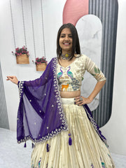Beautiful Pure Tissue Silk Thread & Sequence Work Lehenga Choli