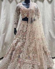 Party-wear Soft Net Coding Sequins Work Lehenga Choli