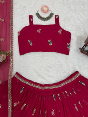 Beautiful Festival Special Georgette Thread With Sequence Work Lehenga Choli