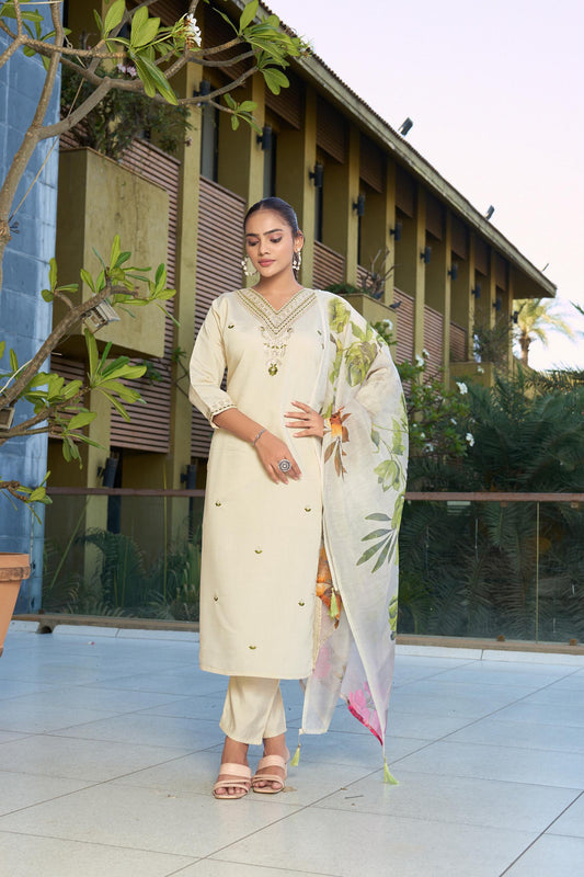 Beautiful Roman Silk  Embroidery Sequence Work Salwar Suit