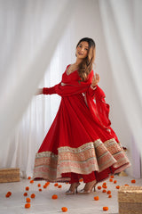 Festival Special Blooming Vichitra Silk Gown