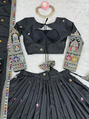 Beautiful Natural Crep Silk Coding Dori With Thread & Sequence Work Lehenga Choli