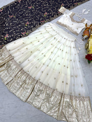 Beautiful Pure Crunchy Embroidery Coding Sequence Work Lehenga Choli