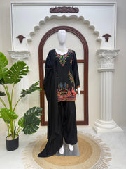 Designer Rayon Thread Work Farshi Palazzo Set