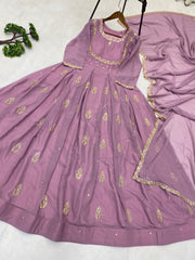 Party-wear Georgette Sequence Embroidery Work Gown