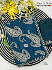 Trending Soft Pita Aari-Tari Gotapati Work Saree