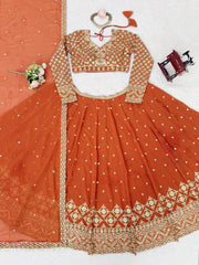 Sangeet Special Georgette Thread & Sequence Embroidery Work Lehenga Choli
