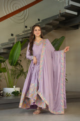 Beautiful Chinon With Rich Sequence & Multi Thread Embroidered Gown