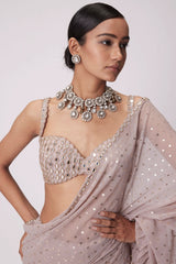 Bollywood Inspired Ruffle Style Georgette Sequence & Embroidery Work Saree