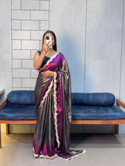 Beautiful Rich Soft Simmer Party-wear Shaded Saree