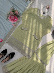 Party-wear Georgette Thread With Sequence Work Sharara Set