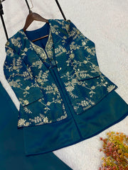 Trendy Coss-Moss Sequence Embroidery Work Co-ord Set