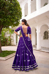 Navratri Special Chanderi Silk Bandhej Printed Lehenga Choli