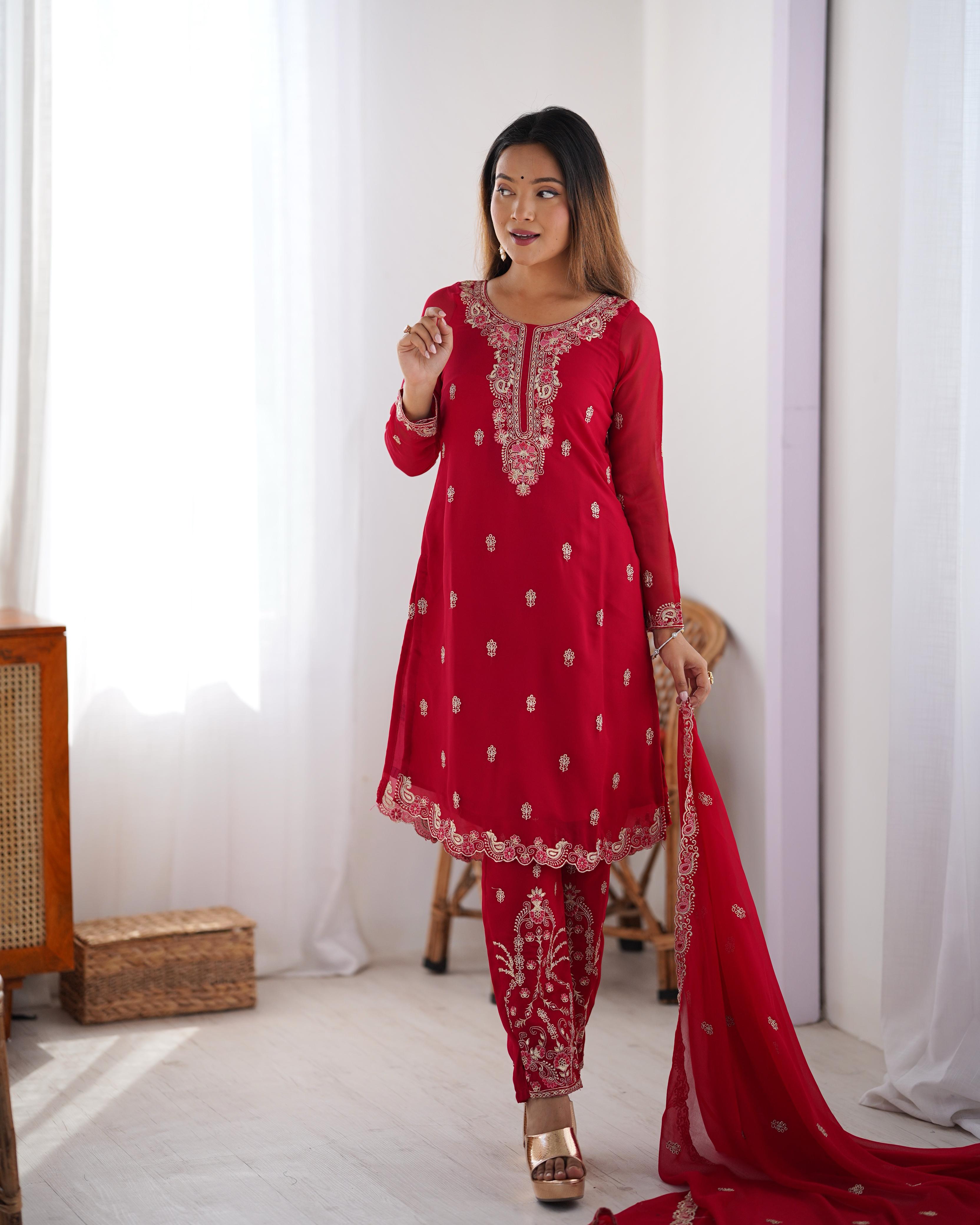 Party-wear Georgette Thread Work Salwar Suit