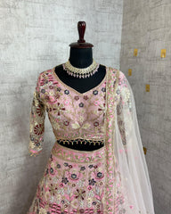 Party-wear Premium Quality Soft Net Coding Sequins Work Lehenga Choli