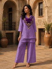 Beautiful Crunchy Silk Kurti Koti & Palazzo Set