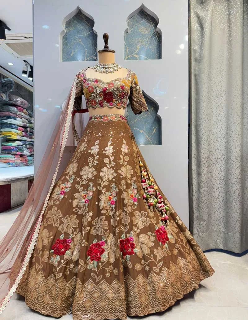 Jimmy Choo Trending Embroidery Sequence Work Lehenga Choli