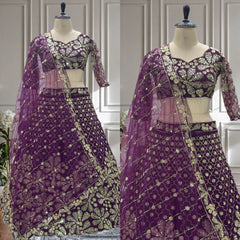 Party-wear Butterfly Sequence & Zari Embroidery Work Lehenga Choli