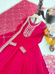 Trending Georgette Embroidery & Sequence Work Gown