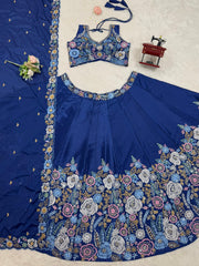 Beautiful Heavy Chinon Silk Thread With Sequence Work Lehenga Choli