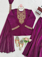 Stylish Designer Fendy Silk Thread & Sequence Work Sharara Set