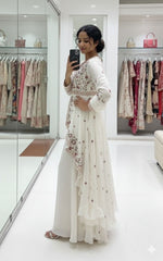 Trendy Rangoli Silk Sequence Embroidery Work Top Palazzo & Dupatta