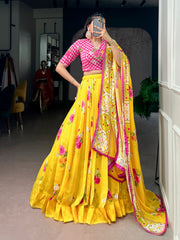 Beautiful Floral Georgette  Elegant Printed Lehenga Choli