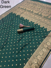 Beautiful Heavy  Banarasi Silk Gold Zari Weaving Saree