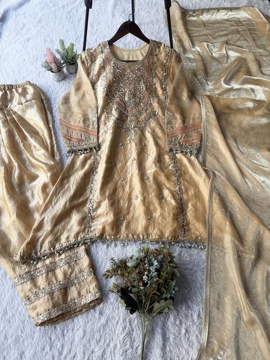 Beautiful Fendy Sequence Embroidery Work Suit