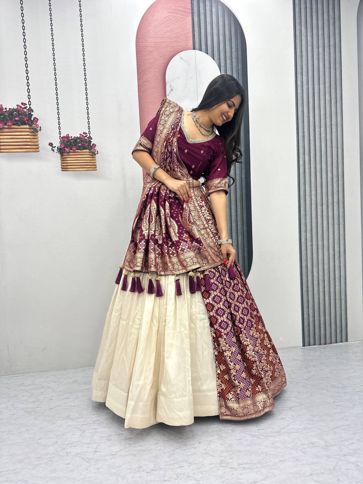 Wedding Special Pure Simmer Silk Lehenga Saree