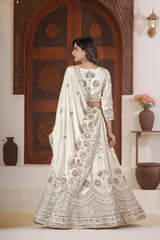 Party-wear Charming Chinon Silk Sequence & Zari Embroidery Work Lehenga Choli