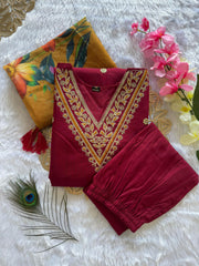 Beautiful Designer Roman Silk With Embroidery & Sequence Work Dress