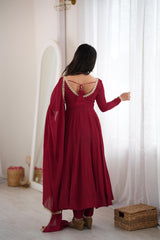 Festive Special mal Chanderi Silk Handwork & Mirror Lace Gown