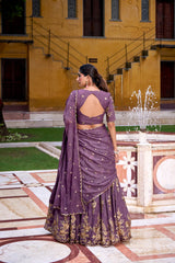 Trendy Chocolate Crush Sequence & Thread Embroidery Work Lehenga Choli