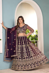 Beautiful Butterfly Net Sequence & Coding Embroidery Work Lehenga Choli
