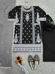 Beautiful Partywear Roman Silk Salwar Suit