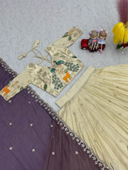 Beautiful Pure Tissue Silk Thread With Sequence Work Lehenga Choli