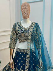 Party-wear Butterfly Net Sequins & Codding Embroidery Work Lehenga Choli