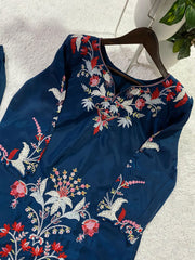 Trendy French Crape Embroidery & Cutwork Co-Ord Set
