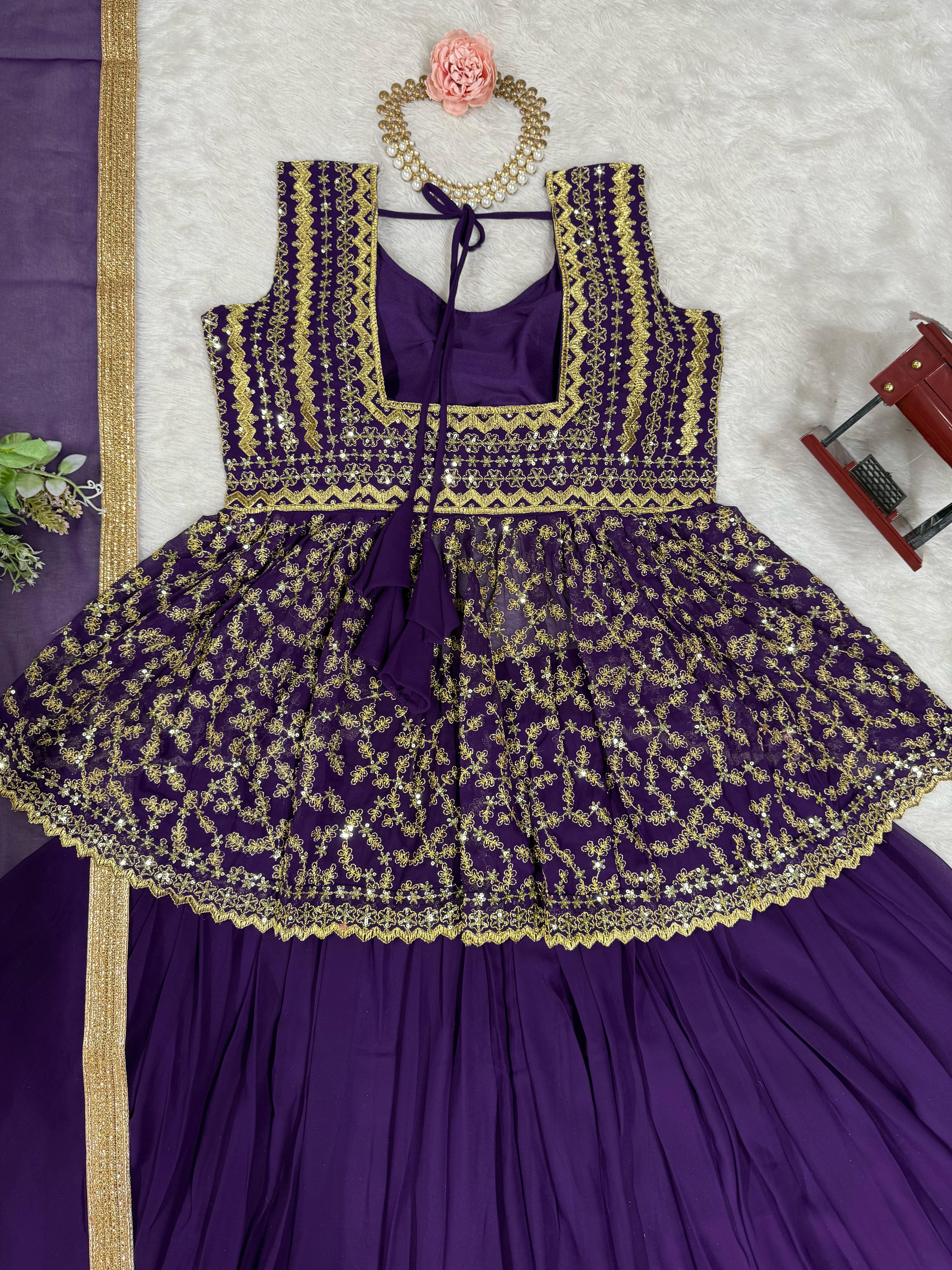 Beautiful Designer Georgette Thread With Sequence Work Lehenga Choli