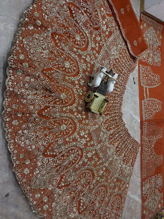 Party-wear Butterfly Net Embroidery Sequence Work Lehenga Choli