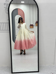 Trendy Soft Cotton Heavy Thread Embroidery Work Gown