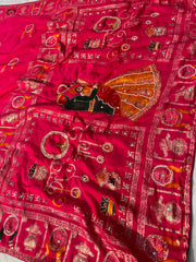 Beautiful Dola Viscose Weaving Handwork & Mirror Work Saree