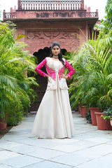 Festival Bandhej Koti &  Plazzo With Lehenga Choli