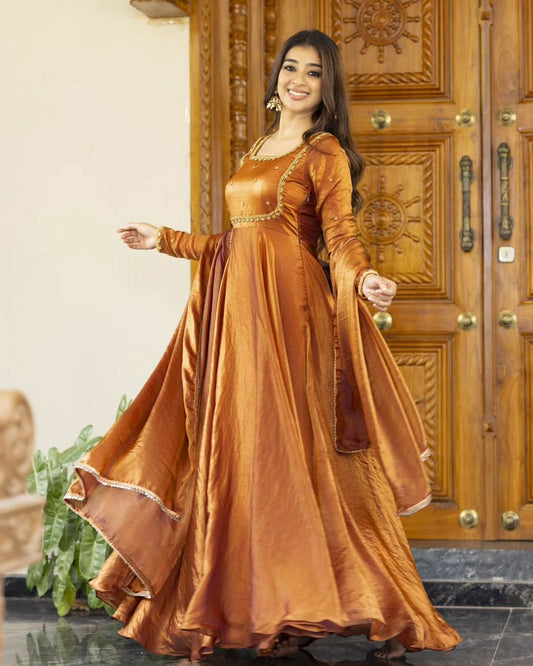 Elegance Fendi Silk Sequence Work Gown